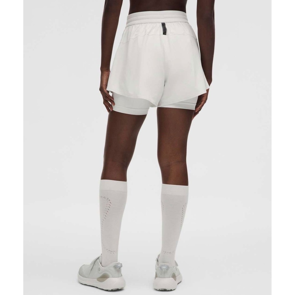 C17 Lululemon x SLNSH White 2-in-1 Running Shorts with Compression Liner Pockets